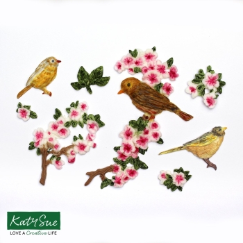 Silicone Mould - Blossoms & Birds